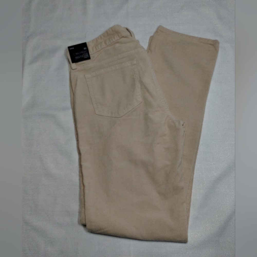 Gap 1969 Beige Corduroy Straight-Leg Pants Size (30)